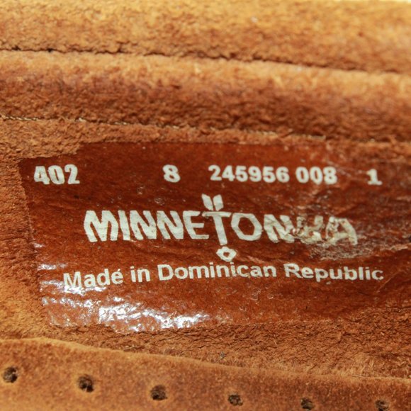 Minnetonka Kilty Brown Suede Cushioned Slip On Moccasins Slippers Size 8 - Picture 8 of 9